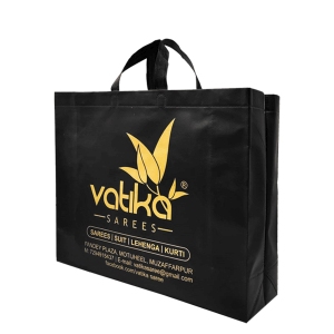 Vatika Saree Gold Shining Laminated Box Bag